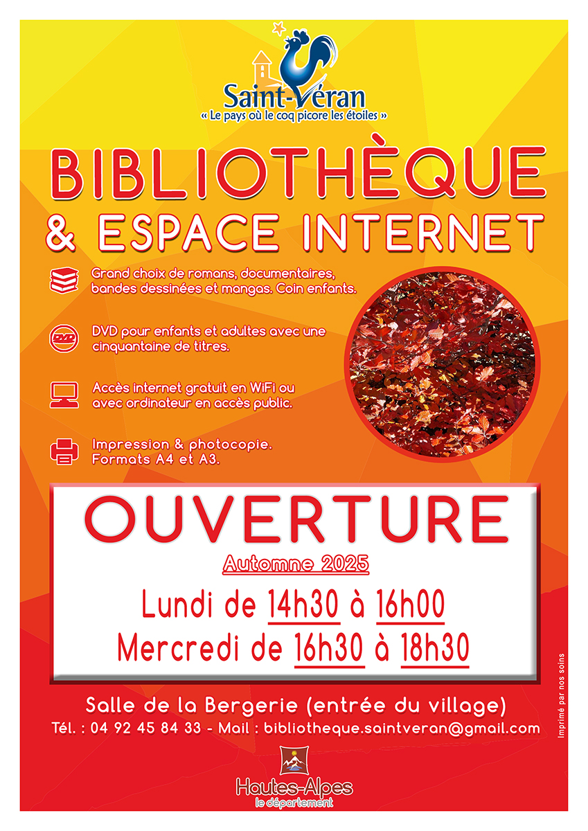 horaires-bibliotheque-saint-veran-automne-2025